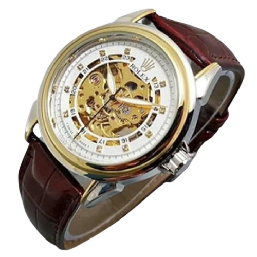 Jual Jam Tangan Rolex Skeleton Kulit Jam Tangan Automatic | Shopee ...