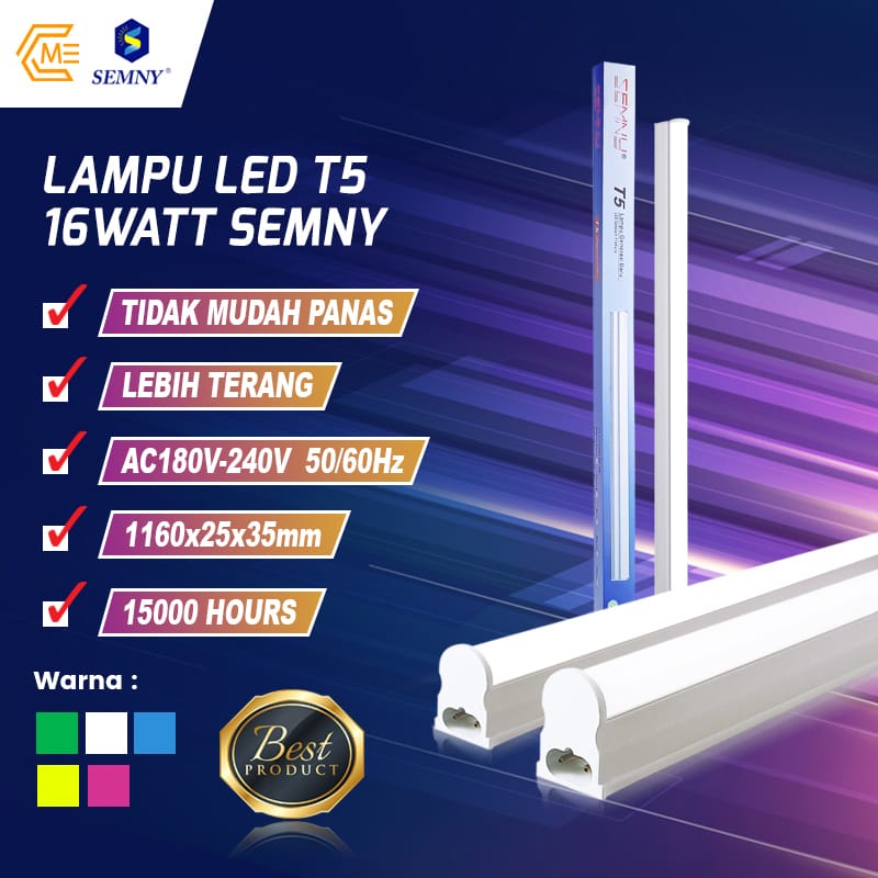 Jual Kap Lampu TL T5 LED 16W 220V Semny | Shopee Indonesia
