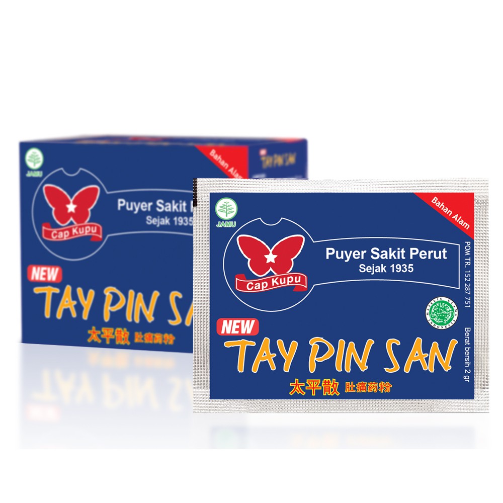 Tay Pin San Puyer Cap Kupu - Kupu Dus Isi 12 Sachet