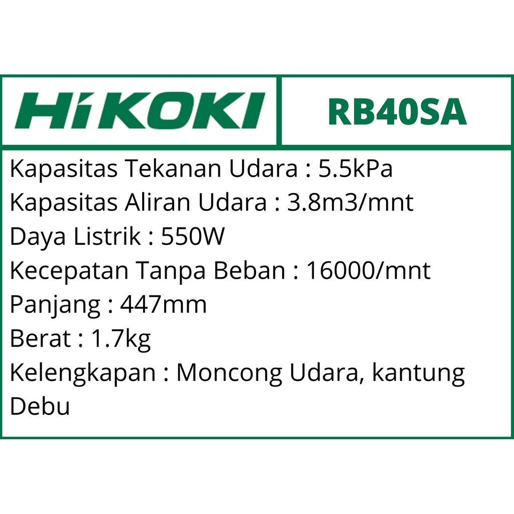 Jual Hitachi Hikoki RB40SA - Mesin Blower Tangan | Shopee Indonesia