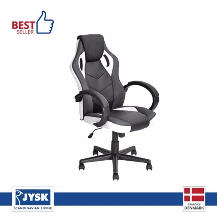 Jual JYSK Office chair LINTON PU black white kantor kursi Shopee