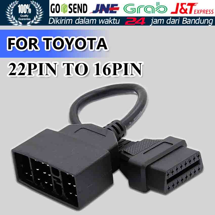 Jual Kabel Adapter Konektor 22Pin to OBDII 16Pin Female Untuk Toyota ...