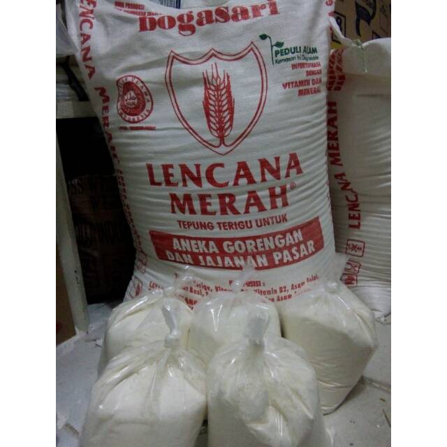 Jual Tepung Terigu Lencana Merah 500gr Terigu Kiloan Lm | Shopee Indonesia