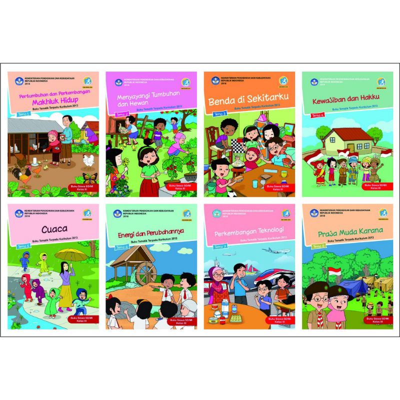 Jual Buku Tematik SD Kelas 3 Tema 1,2,3,4,5,6,7,8 | Shopee Indonesia