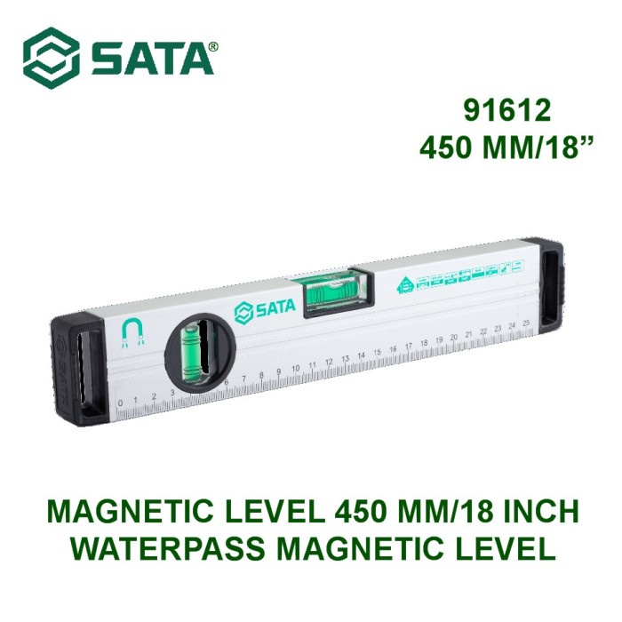 Jual SATA 91612 Waterpass Magnetic Level - Magnetic Level 450 mm / 18 ...