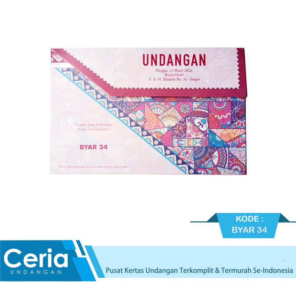 Jual Blangko Undangan Pernikahan Byar 34 Termurah Stok Terbatas ...