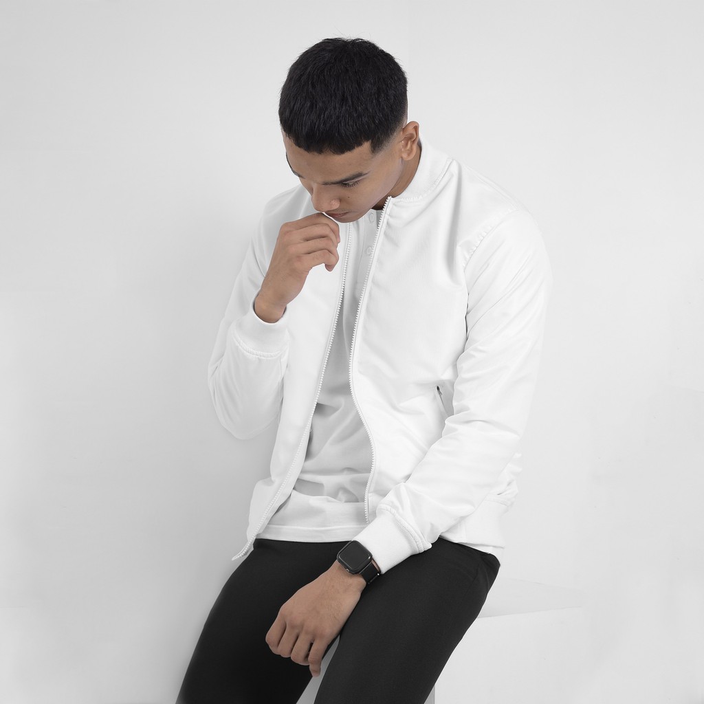 Jual Prepp Studio Lutton Bomber Jacket White | Shopee Indonesia