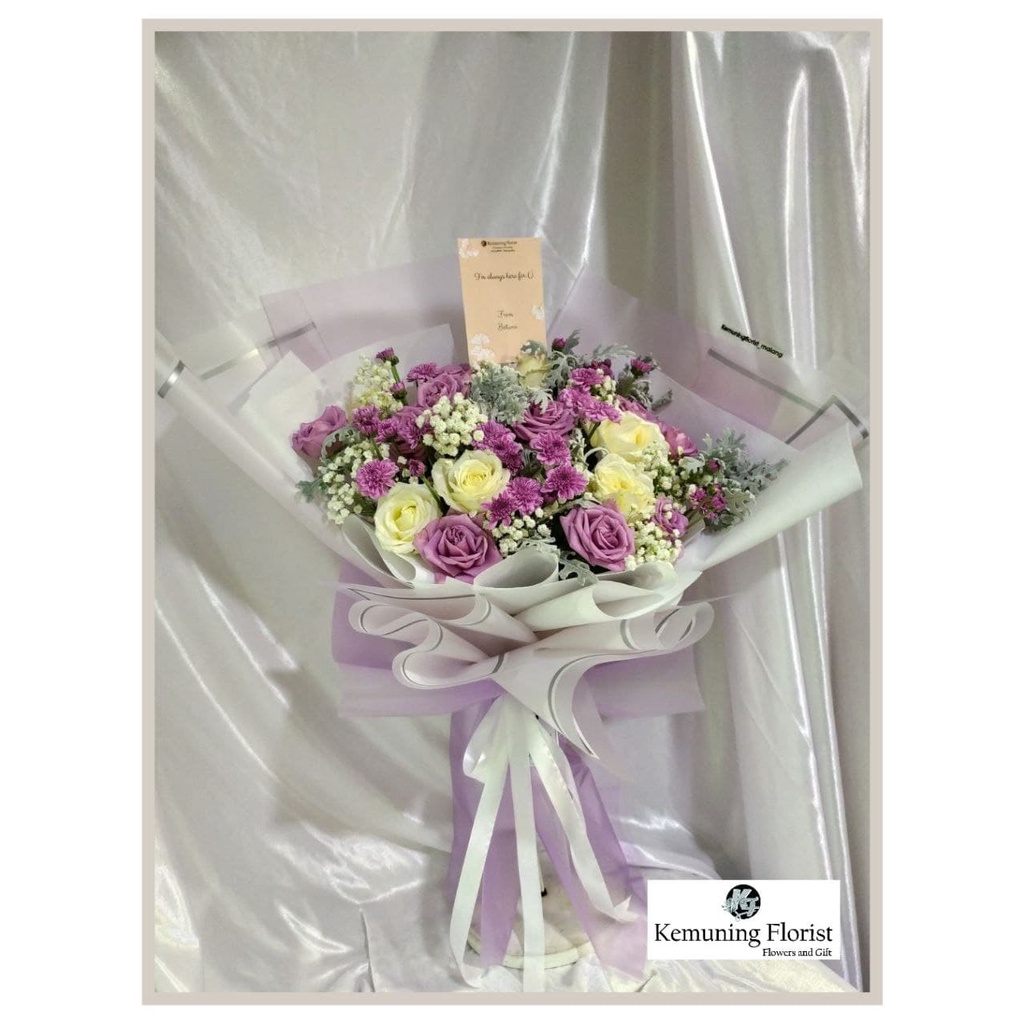 Jual Buket Bunga Segar/ Buket Bunga Asli/ Mawar Lilac/ Kado Valentine ...