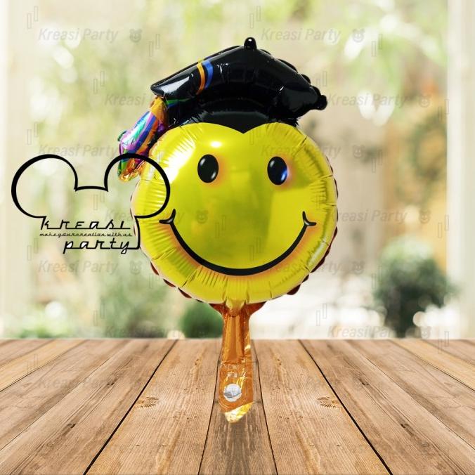 Jual Balon Foil Kepala Wisuda Mini Balon Karakter Wisuda Smile Mini