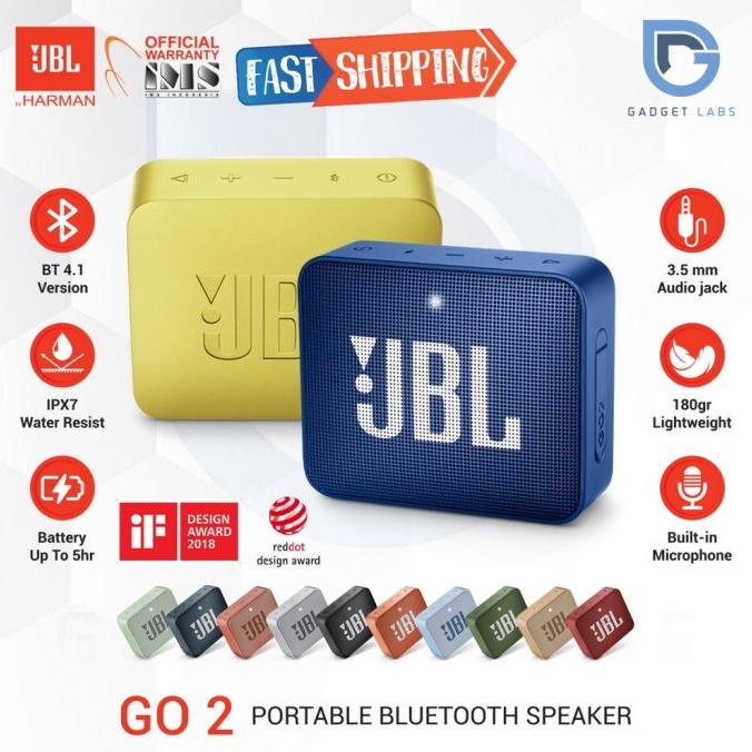 Jual JBL GO 2 PORTABLE MINI BLUETOOTH SPEAKER ORIGINAL GARANSI RESMI 1 ...