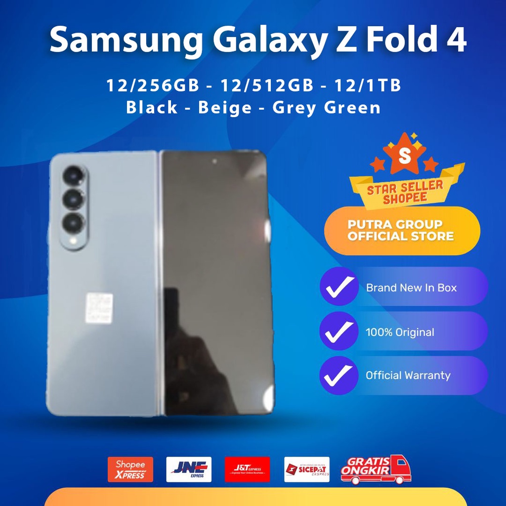 Jual (RESMI) Samsung Galaxy Z Fold 4 Fold4 5G 256GB 512GB 1TB Black ...