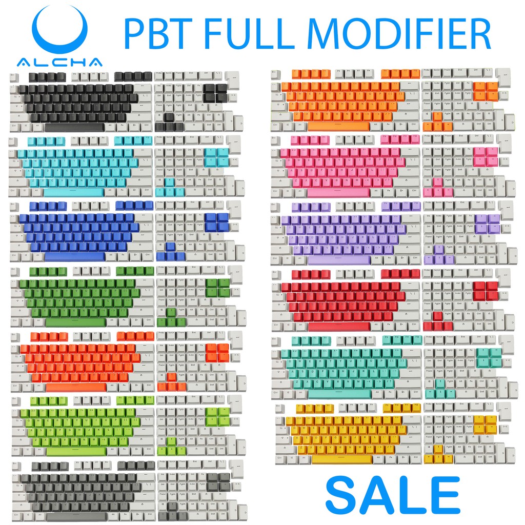 Jual SALE ALCHA KEYCAPS PBT FULL MODIFIER CUSTOM MIX 2 WARNA OEM ...