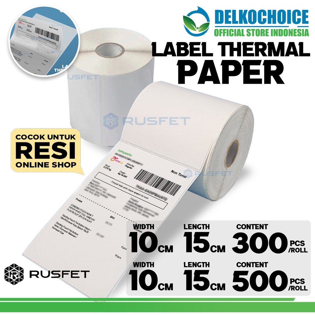 Jual Sticker Thermal Paper Label Kertas Printer Resi Stiker Barcode POS ...