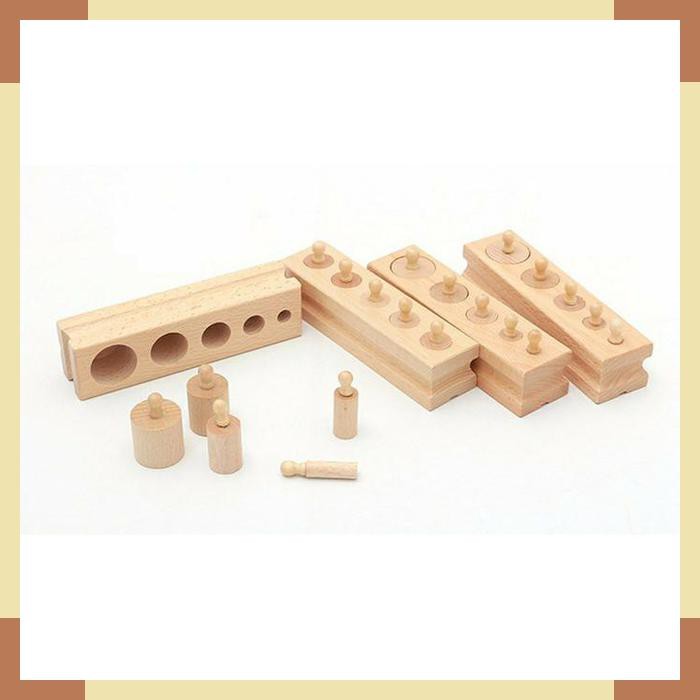 Jual Mainan Edukasi Aparatus Montessori Knobbed Cylinder Blocks ...