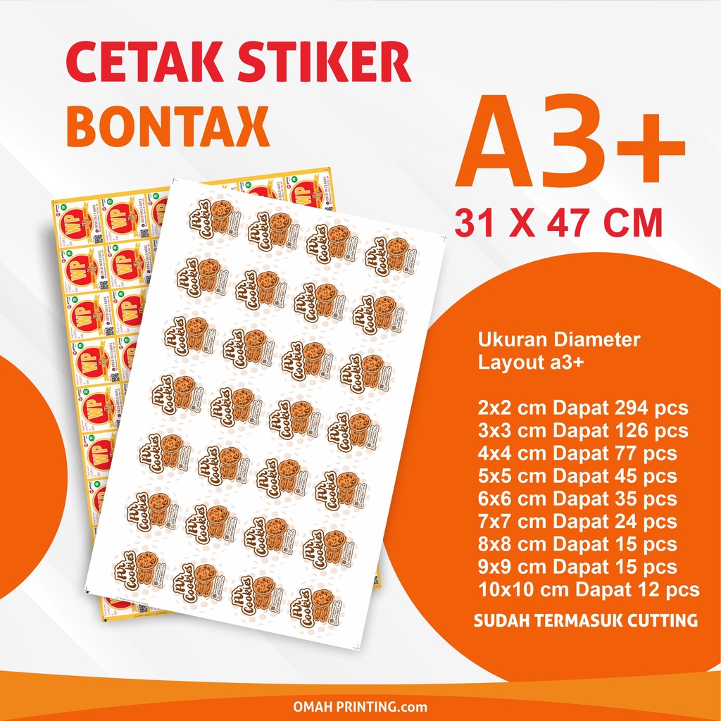 Jual Cetak Stiker Bontax Cutting A3 Stiker Chromo Shopee Indonesia