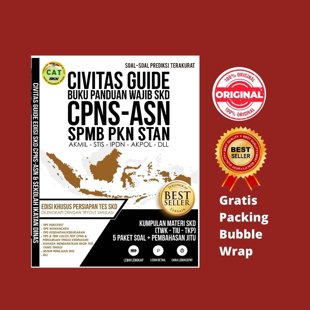 Jual Buku Cpns 2021 2022 Civitas Guide Cpns Pkn Stan Panduan Wajib Skd