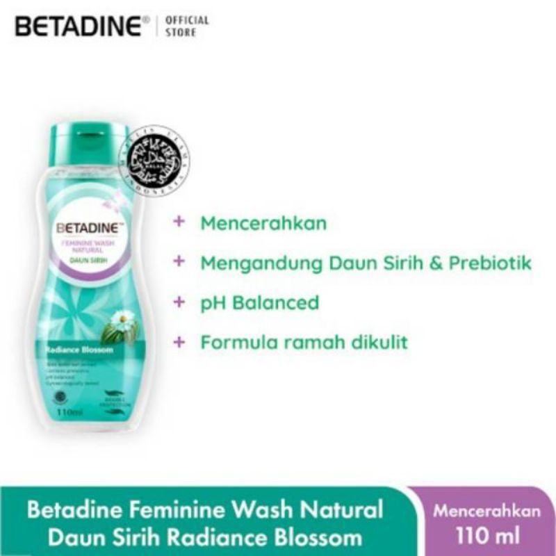 Jual Betadine Feminine Wash Natural Daun Sirih 110ml hijau dan pink
