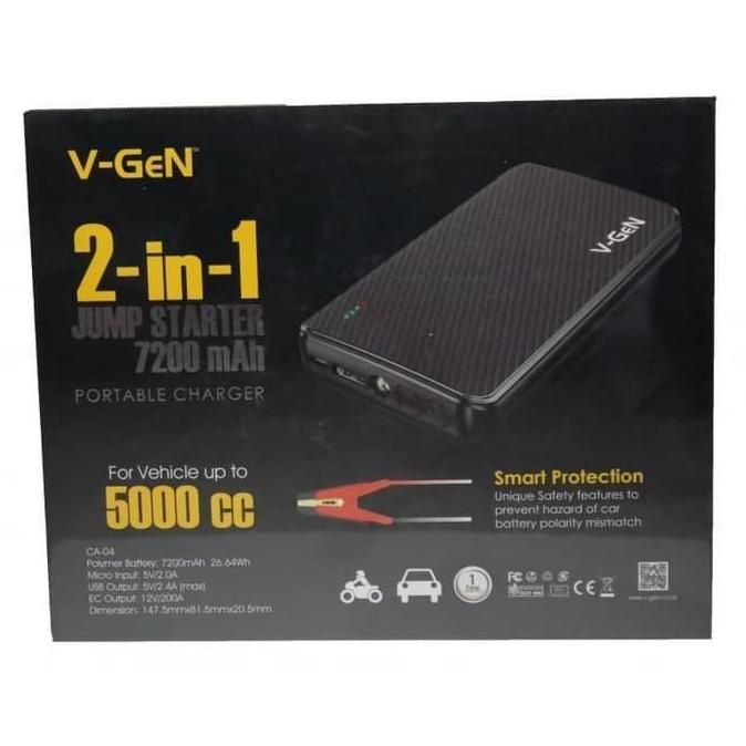 Jual Vgen Powerbank Jump Starter 7200Mah VGen Power Bank Jumper Aki