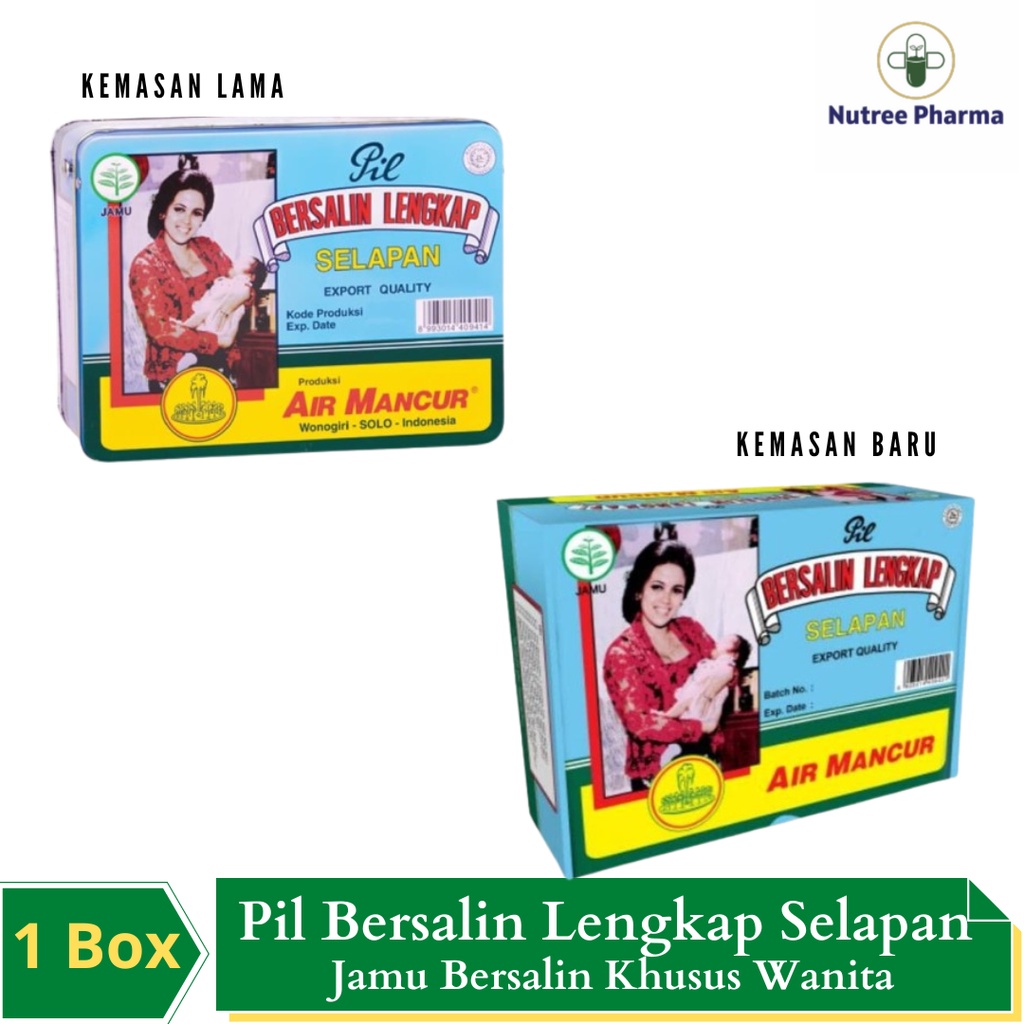 Jual Pil Jamu Bersalin Kaleng Lengkap Selapan Air Mancur 40 Hari 1 Box