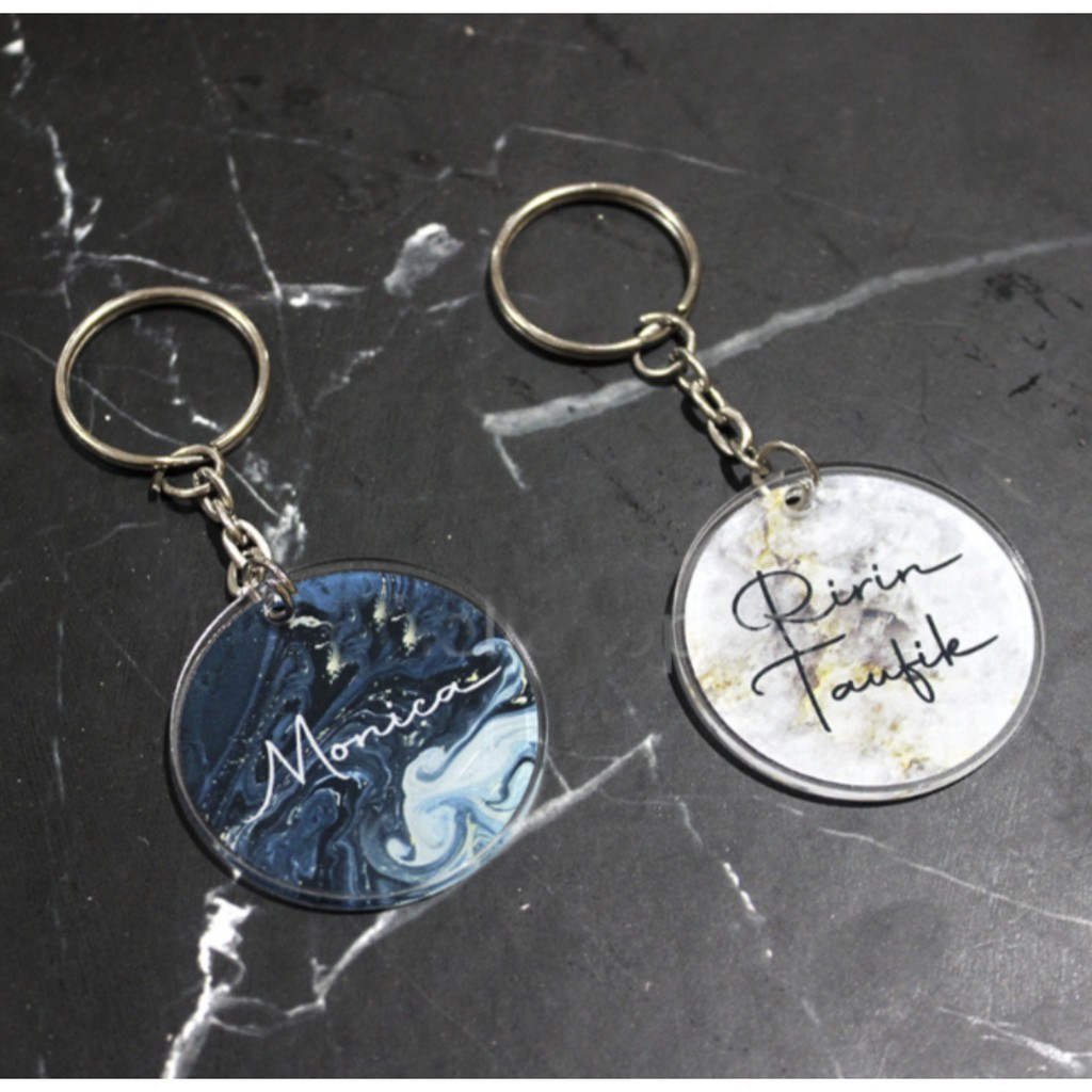 Jual Custom Keychain Marble Akrilik Keychain Acrylic Gantungan