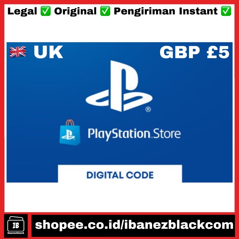 Jual Playstation PSN Card UK GBP £5 Gift Card Digital Code Shopee