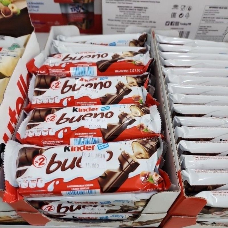 Jual Biskuit Cokelat Milk & Hazelnut Kinder Bueno Isi 2 Bars Batang ...