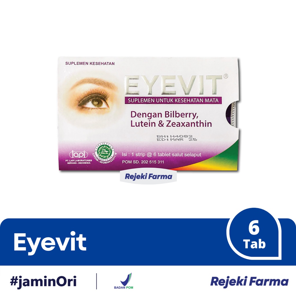 Jual EyeVit 1 Strip / Lembar isi 6 Tablet - Eye Vit Suplemen Kesehatan ...