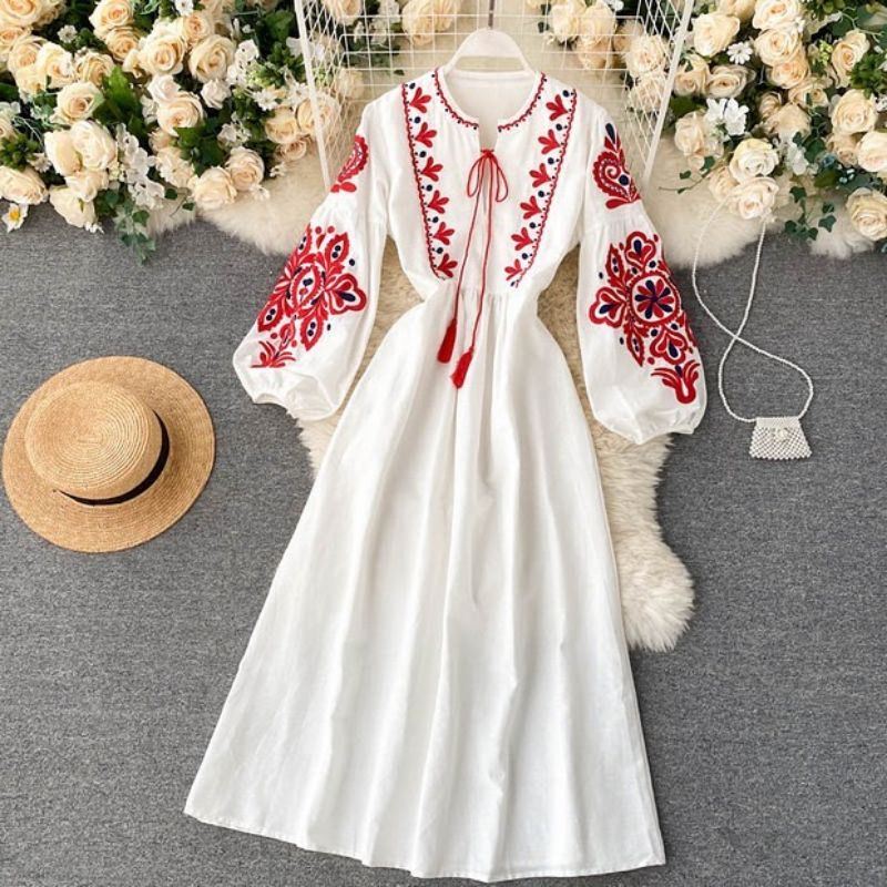 shopee bohemian dress Jual PUTIH wanita korea style Web Collection: Summer Party Holiday Red Color:#4-Deep Lilac Polyester Season