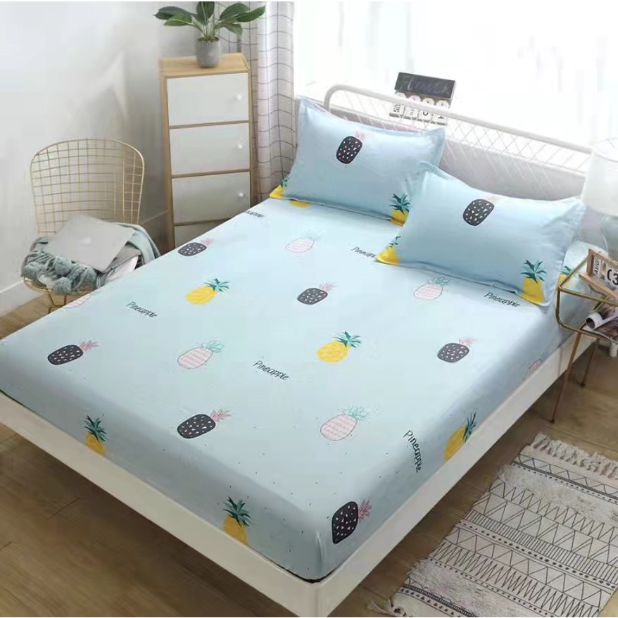 Jual SEPREI Bed Cover Sprei Katun 90x200/ 120x200/160x200/180x200 | Shopee Indonesia