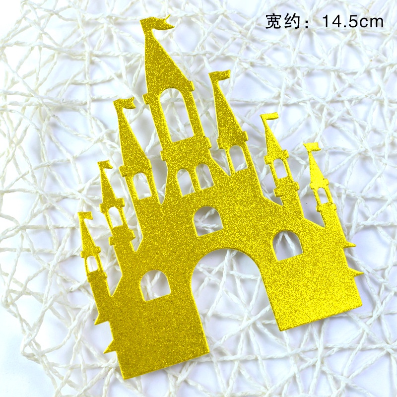 Princess Castle Cake Topper - Ready To Use Glitter Party Decoration For Birthday & Baby Shower