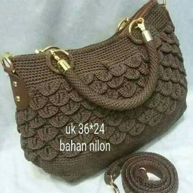 Jual tas rajut selempang / tas rajut 2in1 / tas wanita / tas rajut /tas ...