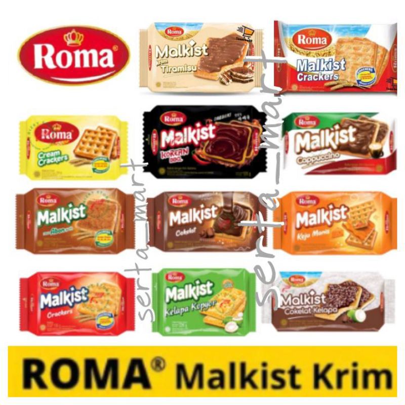 Jual Roma Malkist Cream Crackers / Abon / Krim Coklat / Keju Manis