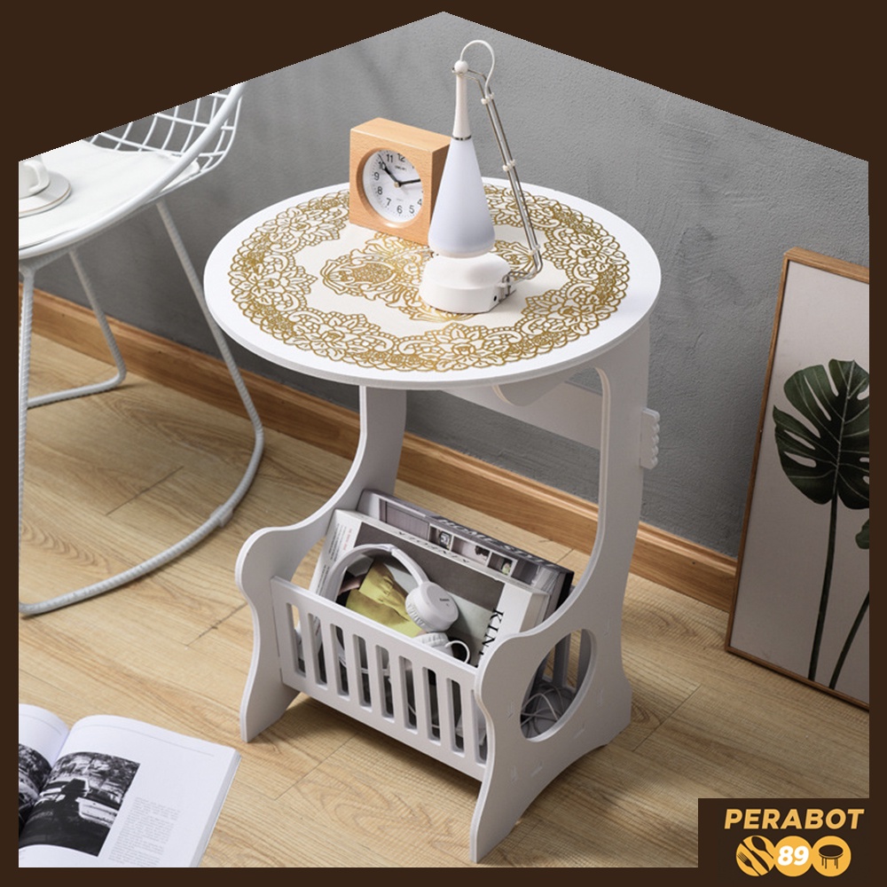 Jual Rak Meja Kopi meja Bulat Meja Mini Small Round Coffee Table MEJA ...