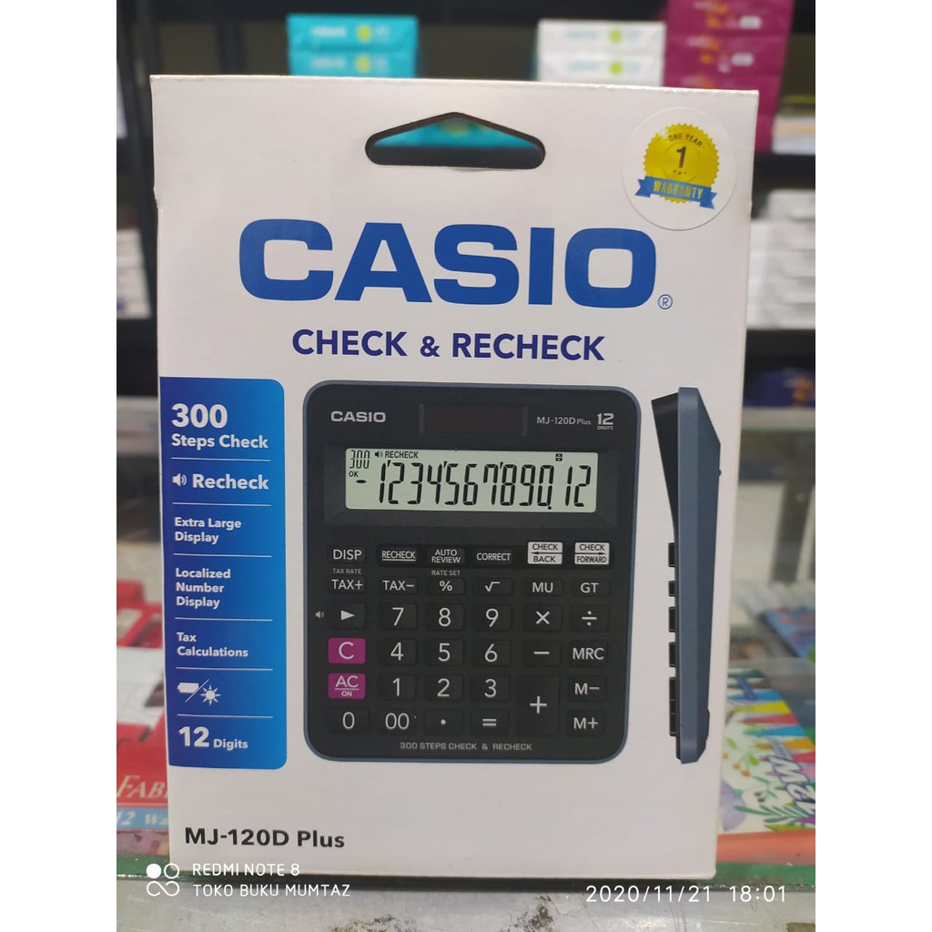Jual Kalkulator Check & Recheck Casio MJ-120D Plus | Shopee Indonesia