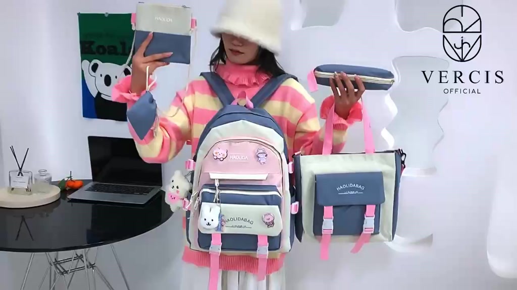 tas sekolah anak perempuan 5in 1 tas ransel anak tas korea fashion tas anak SD SMP SMA