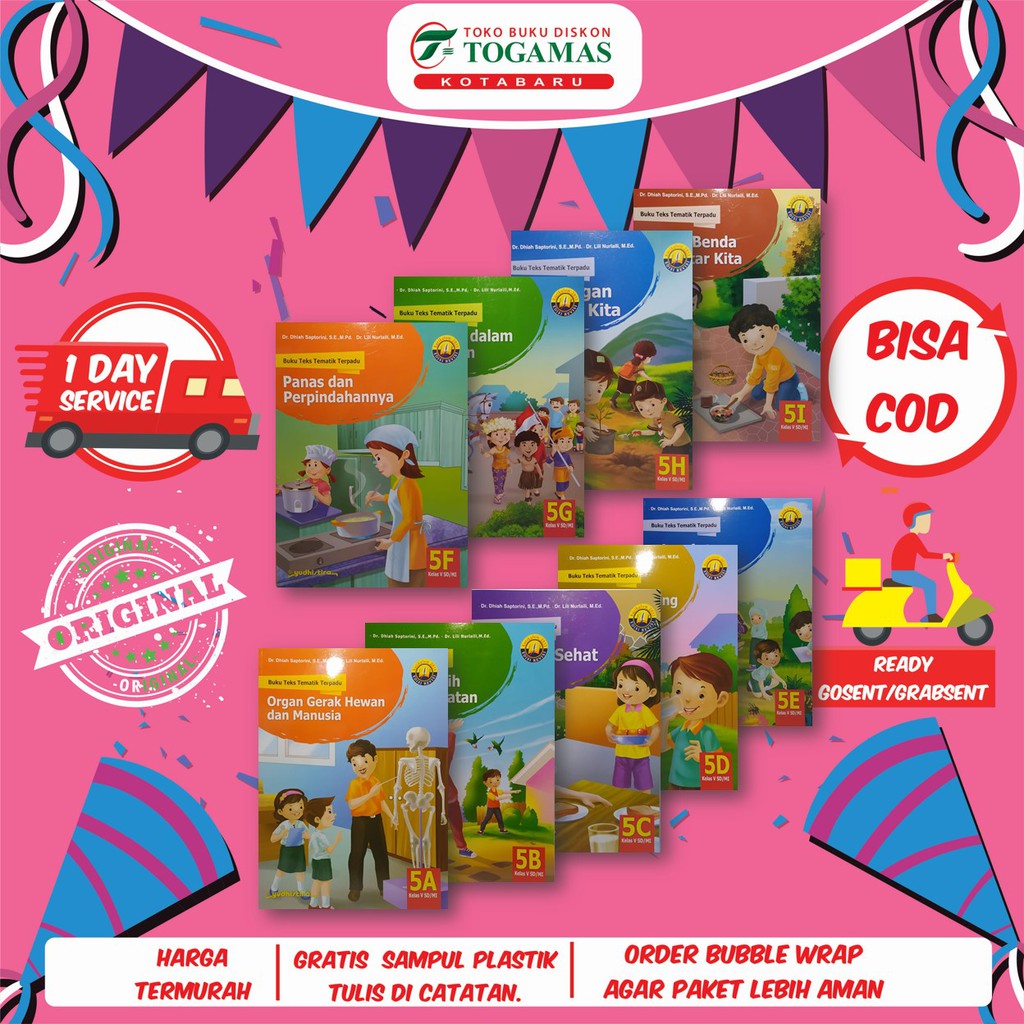Jual Buku Teks Tematik Terpadu Kelas 5 Tema 1 / 2 / 3 / 4 / 5 / 6 / 7 ...