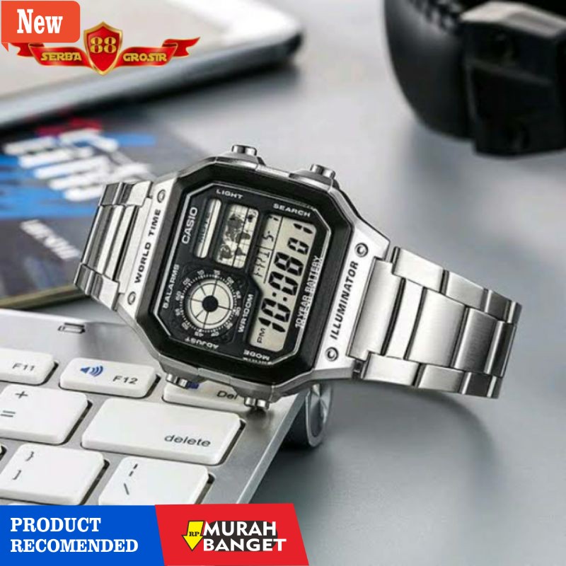 Jual jam digital pria terbaik Jam Tangan Pria Casio AE1200 WHD