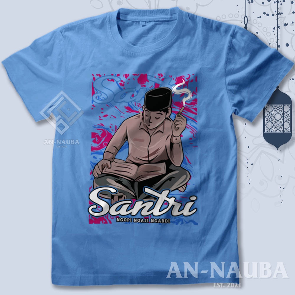 Jual Kaos Kata Kata Santri Islam Ngopi Ngaji Ngabdi Baju Dakwah