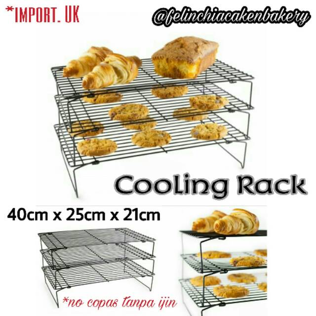 Jual ALAS RAK PENDINGIN KUE ROTI COOLING RACK 3TIER WIRERACK IMPORT ...
