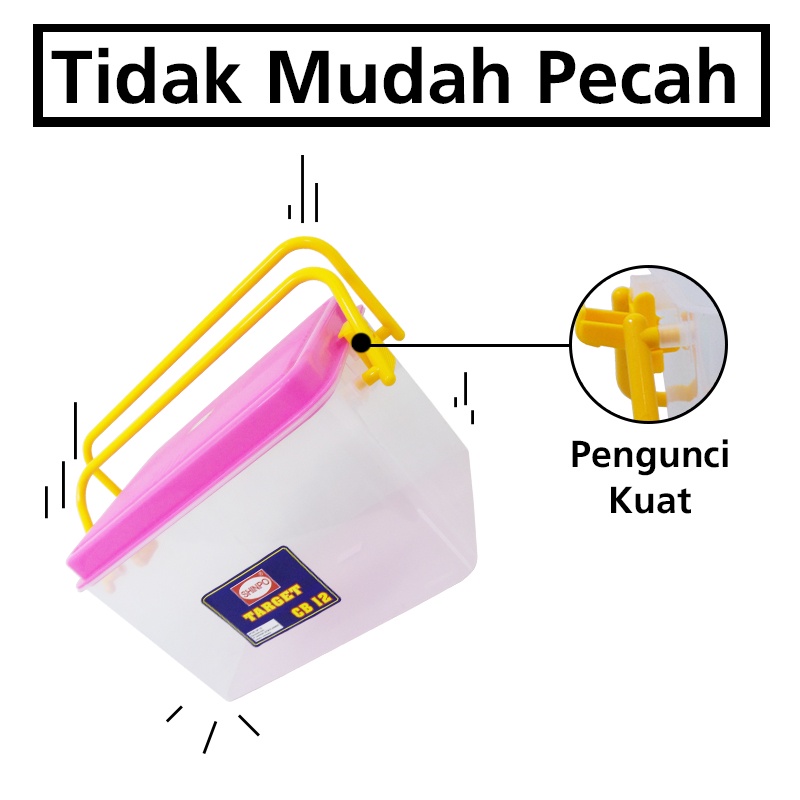 Jual SHINPO Target Container Box Plastik with Lock Klip Pengunci 12 L ...