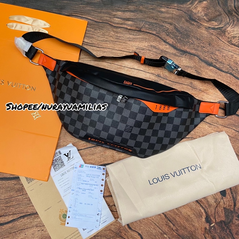 Jual tas selempang pria LV import tas slempang lv pria ada no seri