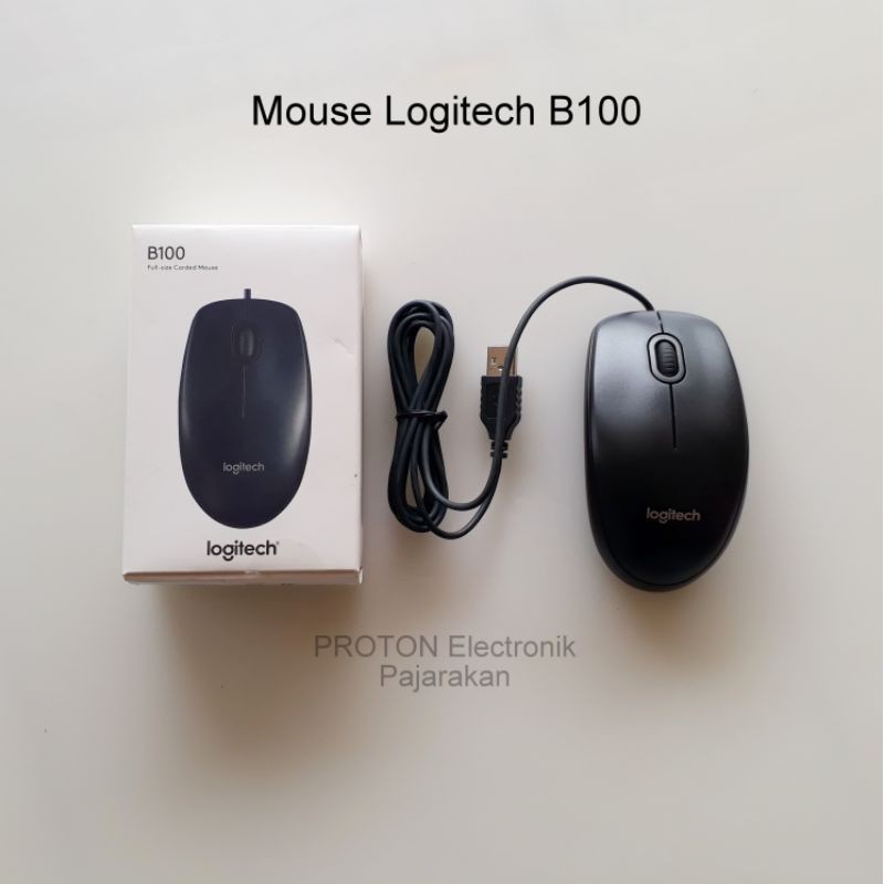 Jual Full Size Optical Mouse USB Wired Logitech B100 original kuat awet ...