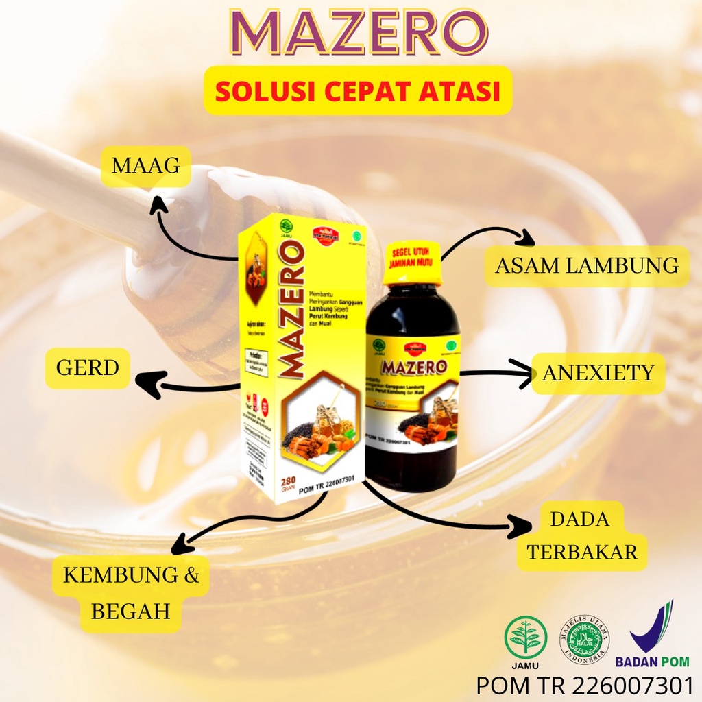 Jual Madu Mazero Pakar Maag Gerd Asam Lambung Obat Maag Herbal Mazero