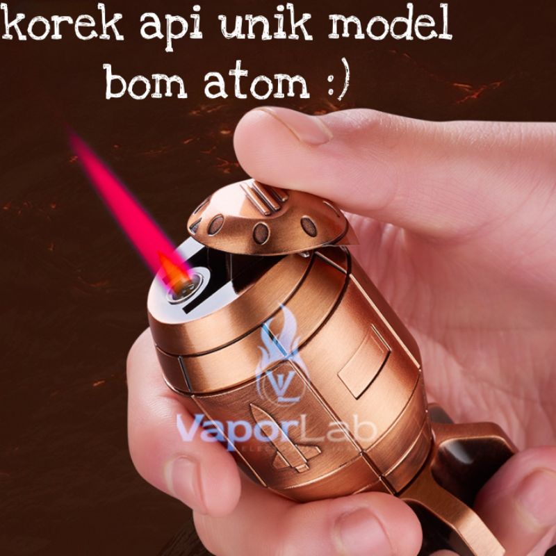 Jual Mancis Korek Api Gas Bara Model Rocket Bom Atom Lucu Unik Gift