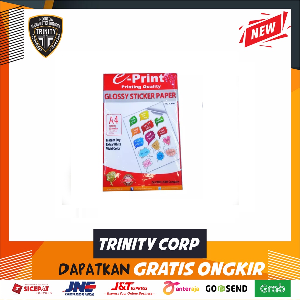 Jual Glossy Sticker Paper Eprint 135gsm Kertas Stiker Shopee Indonesia