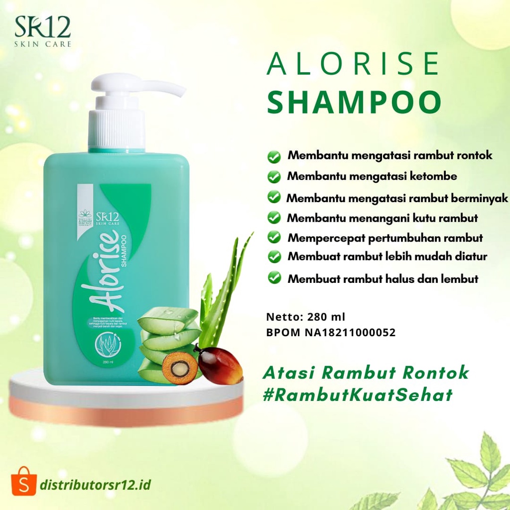 Alorise Shampoo SR12 Perawatan Rambut Anti Rontok Kering Rusak Bercabang Rambut Sehat Segar dan Halus