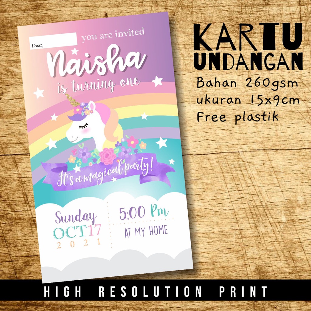 Jual Undangan Ulang Tahun Unicorn | Shopee Indonesia