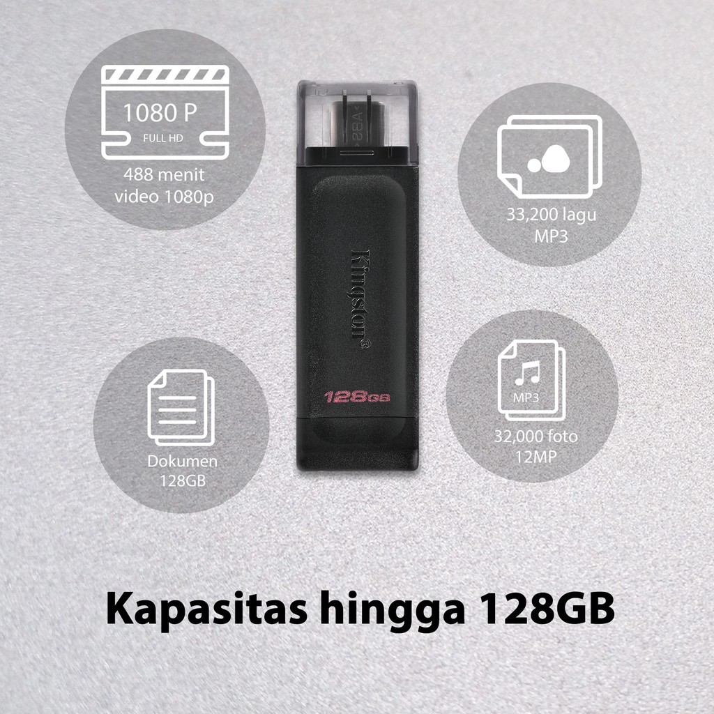 Kingston USB-C Flashdisk DataTraveler DT70 128GB (DT70/128GB) (8)