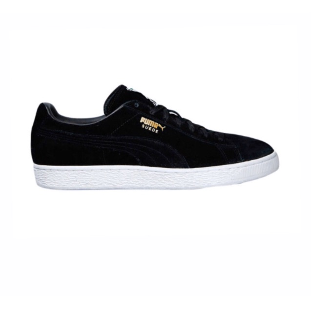 Sepatu Sneakers Pria Wanita Puma Suede Classic Black Team Gold White 100 Original Resmi SALE