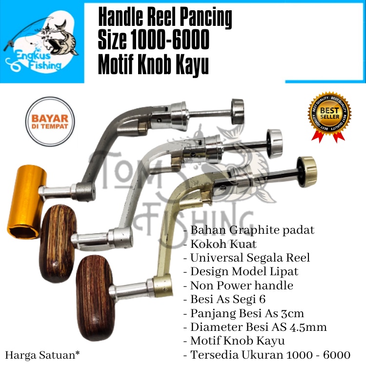 Jual Sparepart Handle Reel Pancing Size 1000 - 6000 Besi (Gold & Silver